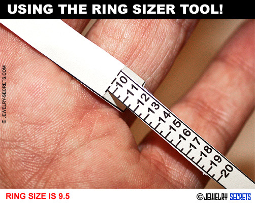 free ring size finger size sizing chart jewelry secrets
